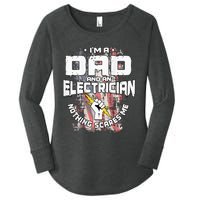 Electrician Dad Design On Back Of Clothing Women's Perfect Tri Tunic Long Sleeve Shirt