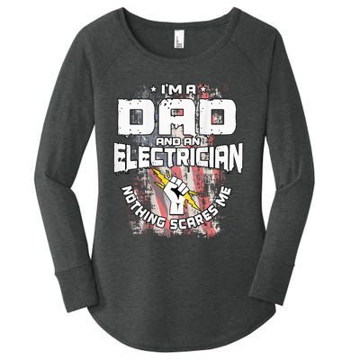 Electrician Dad Design On Back Of Clothing Women's Perfect Tri Tunic Long Sleeve Shirt