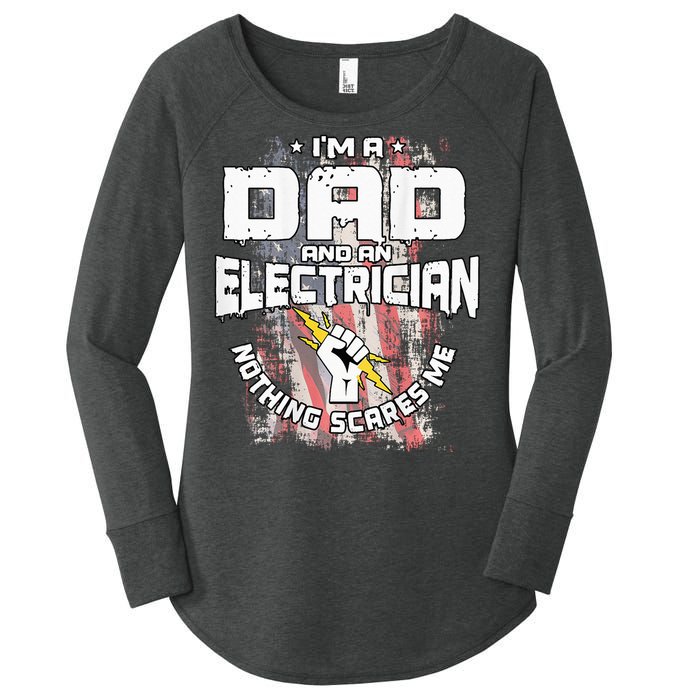 Electrician Dad Design On Back Of Clothing Women's Perfect Tri Tunic Long Sleeve Shirt