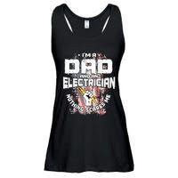 Electrician Dad Design On Back Of Clothing Ladies Essential Flowy Tank