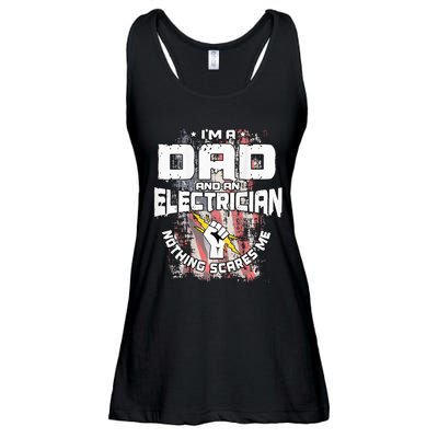 Electrician Dad Design On Back Of Clothing Ladies Essential Flowy Tank