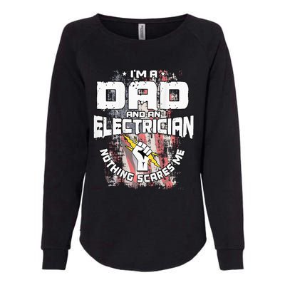 Electrician Dad Design On Back Of Clothing Womens California Wash Sweatshirt