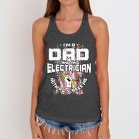 Electrician Dad Design On Back Of Clothing Women's Knotted Racerback Tank