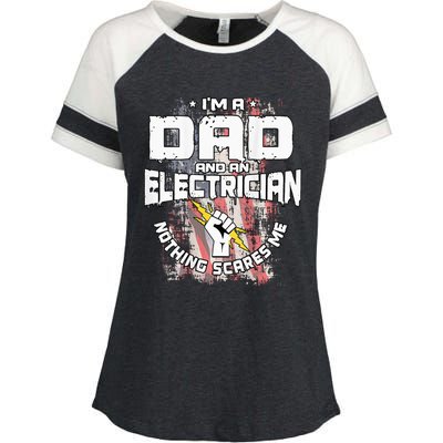 Electrician Dad Design On Back Of Clothing Enza Ladies Jersey Colorblock Tee