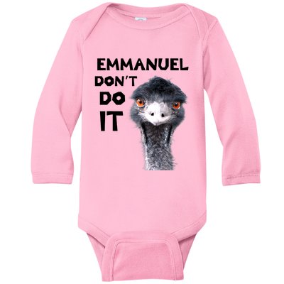 Emmanuel Don't Do It Viral Emu Baby Long Sleeve Bodysuit