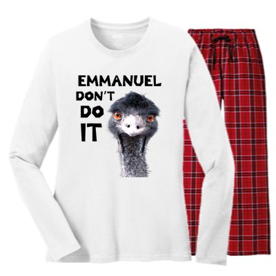 Emmanuel Don't Do It Viral Emu Women's Long Sleeve Flannel Pajama Set 