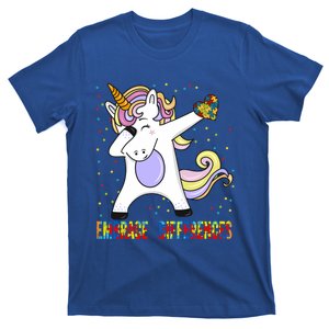 Embrace Differences Dabbing Unicorn Autism Awareness Gift T-Shirt