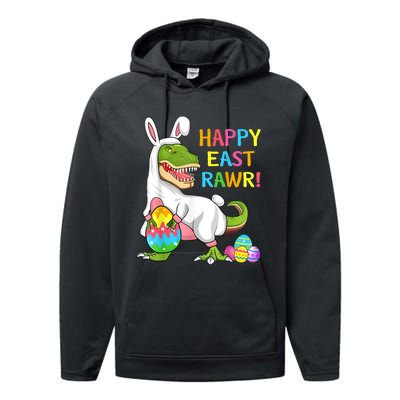 Easter Day Dinosaur Funny Happy Eastrawr T Rex Easter Performance Fleece Hoodie