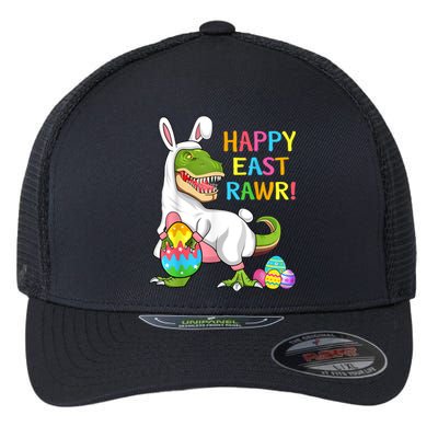 Easter Day Dinosaur Funny Happy Eastrawr T Rex Easter Flexfit Unipanel Trucker Cap