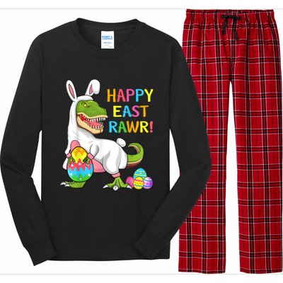 Easter Day Dinosaur Funny Happy Eastrawr T Rex Easter Long Sleeve Pajama Set