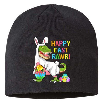 Easter Day Dinosaur Funny Happy Eastrawr T Rex Easter Sustainable Beanie