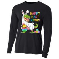 Easter Day Dinosaur Funny Happy Eastrawr T Rex Easter Cooling Performance Long Sleeve Crew