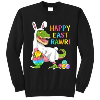 Easter Day Dinosaur Funny Happy Eastrawr T Rex Easter Tall Sweatshirt