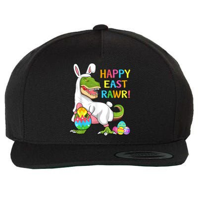 Easter Day Dinosaur Funny Happy Eastrawr T Rex Easter Wool Snapback Cap