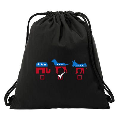 Elephant Dog Donkey Choose My Dog Would Do A Better Job Drawstring Bag