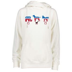 Elephant Dog Donkey Choose My Dog Would Do A Better Job Womens Funnel Neck Pullover Hood