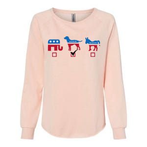 Elephant Dog Donkey Choose My Dog Would Do A Better Job Womens California Wash Sweatshirt