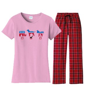 Elephant Dog Donkey Choose My Dog Would Do A Better Job Women's Flannel Pajama Set