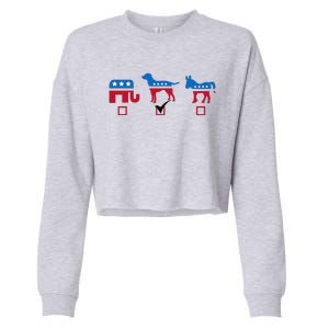 Elephant Dog Donkey Choose My Dog Would Do A Better Job Cropped Pullover Crew