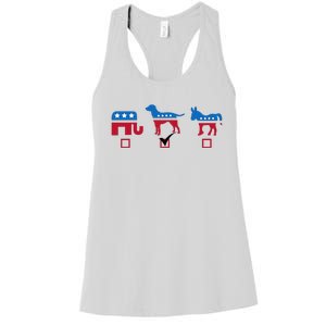 Elephant Dog Donkey Choose My Dog Would Do A Better Job Women's Racerback Tank