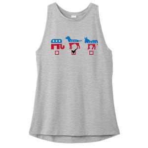 Elephant Dog Donkey Choose My Dog Would Do A Better Job Ladies PosiCharge Tri-Blend Wicking Tank