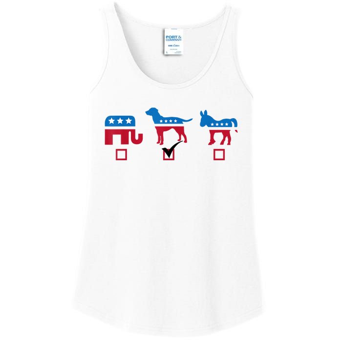 Elephant Dog Donkey Choose My Dog Would Do A Better Job Ladies Essential Tank