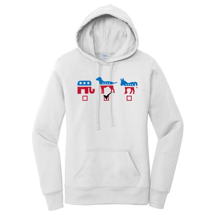 Elephant Dog Donkey Choose My Dog Would Do A Better Job Women's Pullover Hoodie