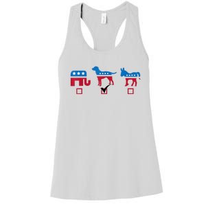 Elephant Dog Donkey Choose My Dog Would Do A Better Job Women's Racerback Tank