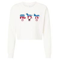 Elephant Dog Donkey Choose My Dog Would Do A Better Job Cropped Pullover Crew