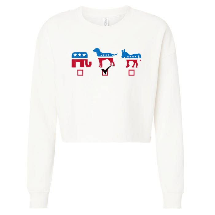 Elephant Dog Donkey Choose My Dog Would Do A Better Job Cropped Pullover Crew