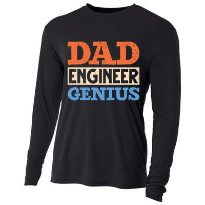 Engineer Dads Dad Engineer Genius Engineering Dad Gift Cooling Performance Long Sleeve Crew