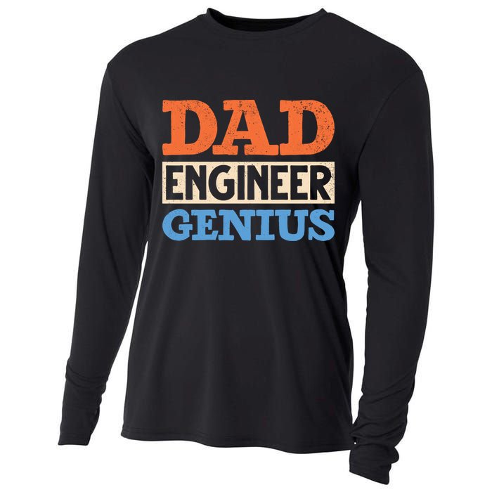 Engineer Dads Dad Engineer Genius Engineering Dad Gift Cooling Performance Long Sleeve Crew