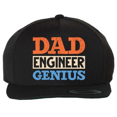 Engineer Dads Dad Engineer Genius Engineering Dad Gift Wool Snapback Cap