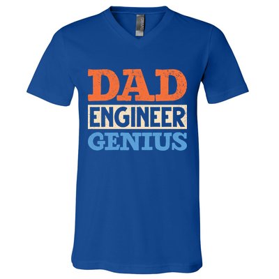 Engineer Dads Dad Engineer Genius Engineering Dad Gift V-Neck T-Shirt