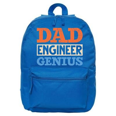 Engineer Dads Dad Engineer Genius Engineering Dad Gift 16 in Basic Backpack