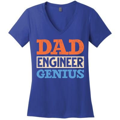 Engineer Dads Dad Engineer Genius Engineering Dad Gift Women's V-Neck T-Shirt