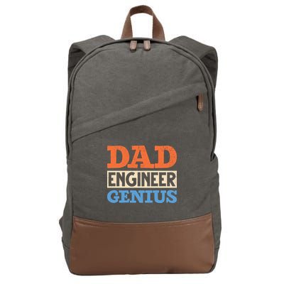 Engineer Dads Dad Engineer Genius Engineering Dad Gift Cotton Canvas Backpack