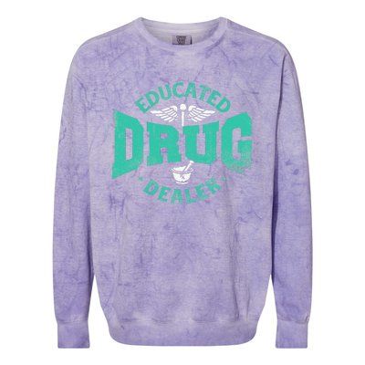 Educated Drug Dealer Pharmacist RX Student PharmD Colorblast Crewneck Sweatshirt