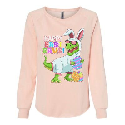 Easter Day Dinosaur Funny Happy Eastrawr T Rex Easter Womens California Wash Sweatshirt