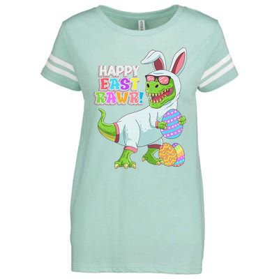 Easter Day Dinosaur Funny Happy Eastrawr T Rex Easter Enza Ladies Jersey Football T-Shirt