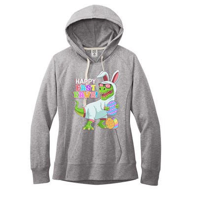 Easter Day Dinosaur Funny Happy Eastrawr T Rex Easter Women's Fleece Hoodie