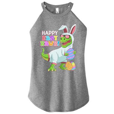 Easter Day Dinosaur Funny Happy Eastrawr T Rex Easter Women's Perfect Tri Rocker Tank