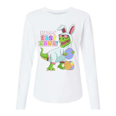 Easter Day Dinosaur Funny Happy Eastrawr T Rex Easter Womens Cotton Relaxed Long Sleeve T-Shirt