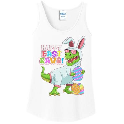 Easter Day Dinosaur Funny Happy Eastrawr T Rex Easter Ladies Essential Tank