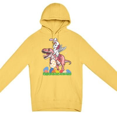 Easter Day Dinosaur Unicorn Bunny Ears Easter Eggs Gift Premium Pullover Hoodie