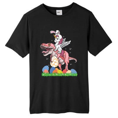 Easter Day Dinosaur Unicorn Bunny Ears Easter Eggs Gift Tall Fusion ChromaSoft Performance T-Shirt