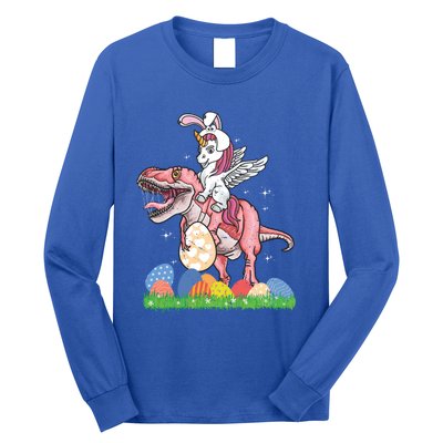 Easter Day Dinosaur Unicorn Bunny Ears Easter Eggs Gift Long Sleeve Shirt