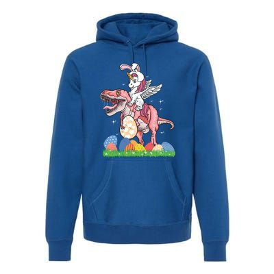 Easter Day Dinosaur Unicorn Bunny Ears Easter Eggs Gift Premium Hoodie