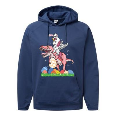 Easter Day Dinosaur Unicorn Bunny Ears Easter Eggs Gift Performance Fleece Hoodie