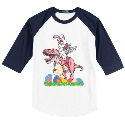 Easter Day Dinosaur Unicorn Bunny Ears Easter Eggs Gift Baseball Sleeve Shirt